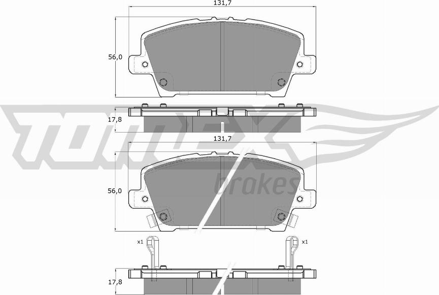 TOMEX brakes TX 14-52 - Bremžu uzliku kompl., Disku bremzes autodraugiem.lv