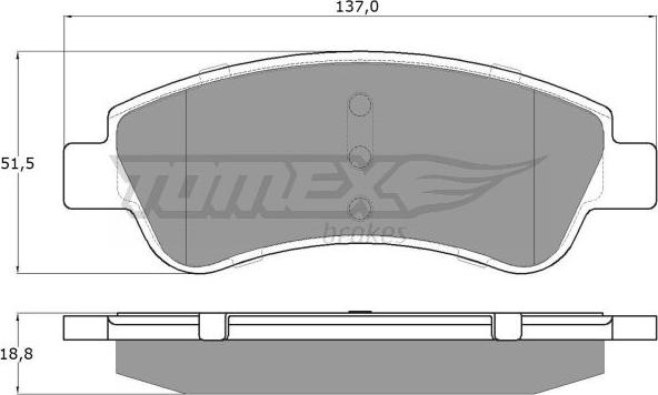 TOMEX brakes TX 14-64 - Bremžu uzliku kompl., Disku bremzes autodraugiem.lv