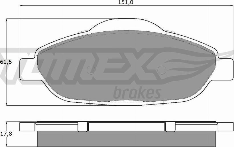 TOMEX brakes TX 14-66 - Bremžu uzliku kompl., Disku bremzes autodraugiem.lv
