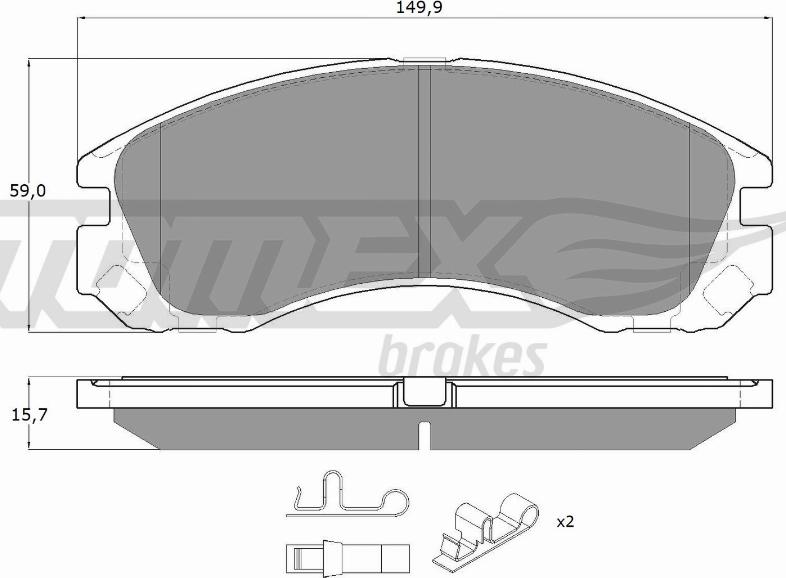 TOMEX brakes TX 14-60 - Bremžu uzliku kompl., Disku bremzes autodraugiem.lv