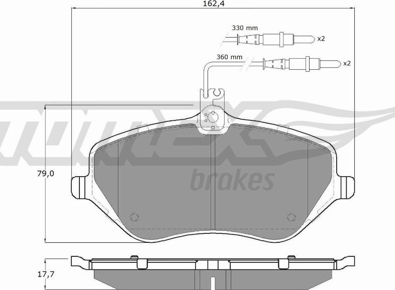 TOMEX brakes TX 14-68 - Bremžu uzliku kompl., Disku bremzes autodraugiem.lv