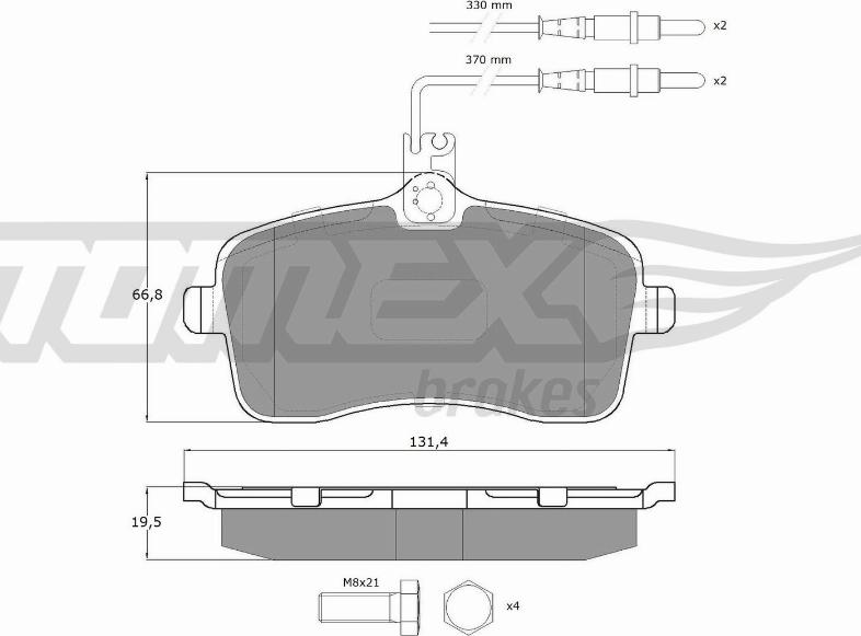 TOMEX brakes TX 14-67 - Bremžu uzliku kompl., Disku bremzes autodraugiem.lv