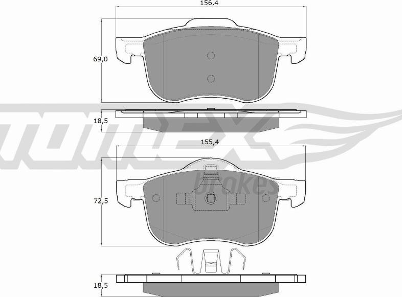 TOMEX brakes TX 14-04 - Bremžu uzliku kompl., Disku bremzes autodraugiem.lv