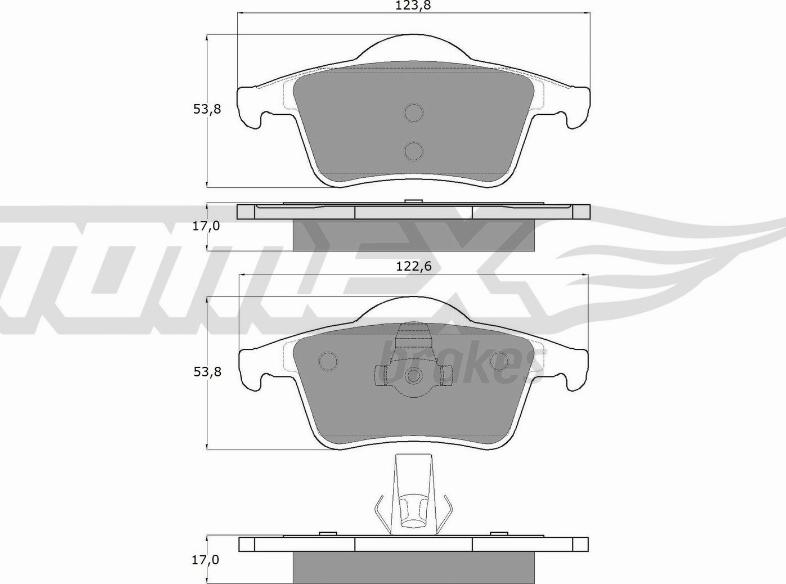 TOMEX brakes TX 14-05 - Bremžu uzliku kompl., Disku bremzes autodraugiem.lv