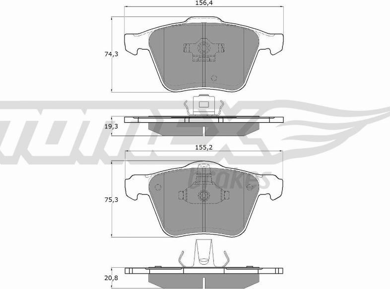 TOMEX brakes TX 14-06 - Bremžu uzliku kompl., Disku bremzes autodraugiem.lv