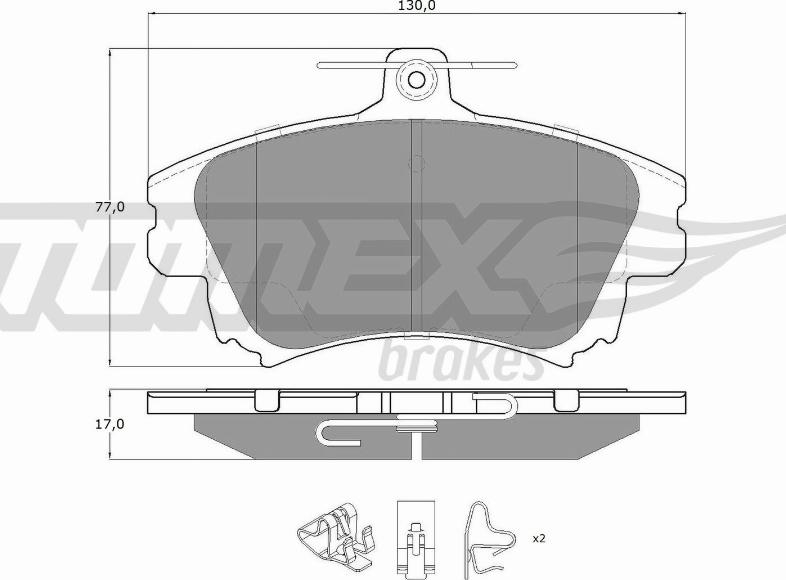 TOMEX brakes TX 14-03 - Bremžu uzliku kompl., Disku bremzes autodraugiem.lv