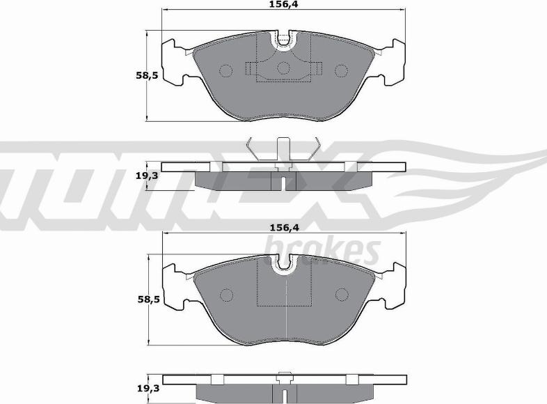 TOMEX brakes TX 14-02 - Bremžu uzliku kompl., Disku bremzes autodraugiem.lv