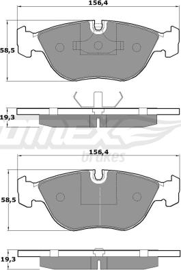 TOMEX brakes TX 14-02 - Bremžu uzliku kompl., Disku bremzes autodraugiem.lv