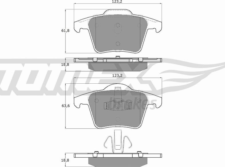 TOMEX brakes TX 14-07 - Bremžu uzliku kompl., Disku bremzes autodraugiem.lv