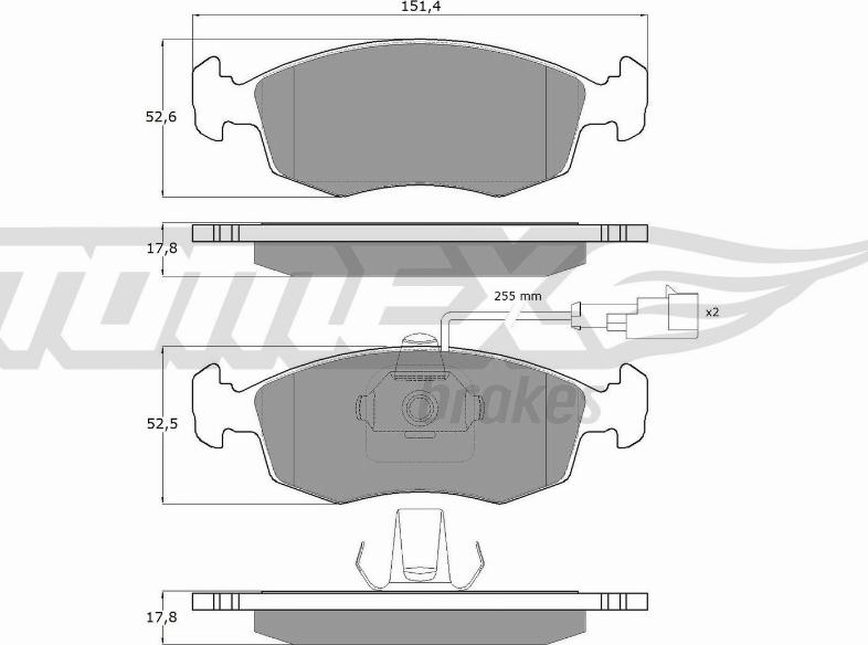 TOMEX brakes TX 14-11 - Bremžu uzliku kompl., Disku bremzes autodraugiem.lv