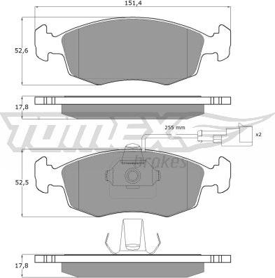 TOMEX brakes TX 14-11 - Bremžu uzliku kompl., Disku bremzes autodraugiem.lv