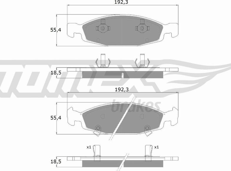 TOMEX brakes TX 14-89 - Bremžu uzliku kompl., Disku bremzes autodraugiem.lv