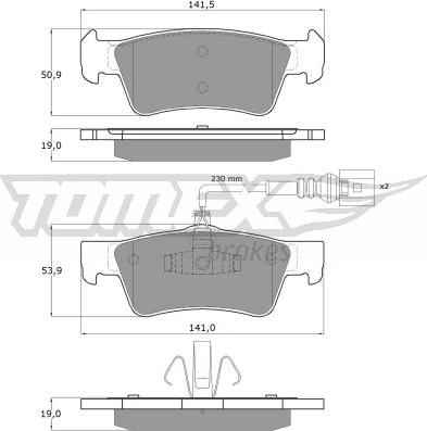 TOMEX brakes TX 14-80 - Bremžu uzliku kompl., Disku bremzes autodraugiem.lv