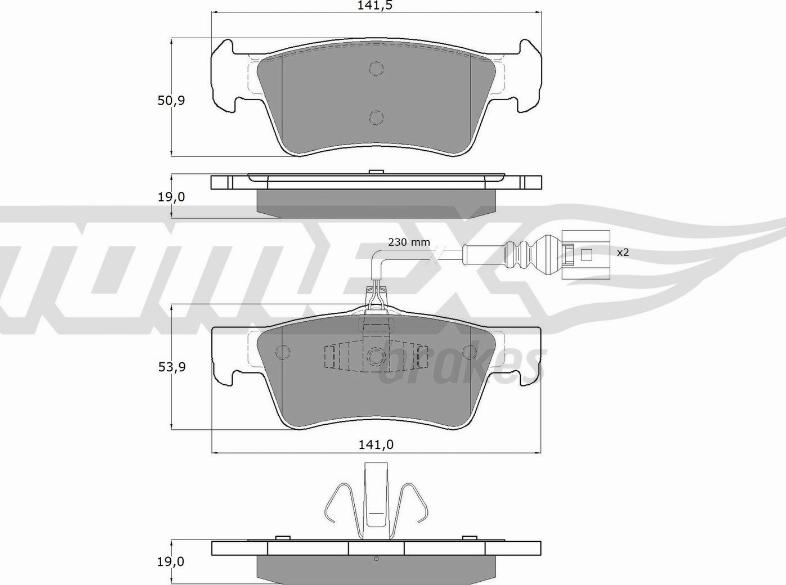 TOMEX brakes TX 14-80 - Bremžu uzliku kompl., Disku bremzes autodraugiem.lv