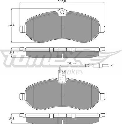 TOMEX brakes TX 14-83 - Bremžu uzliku kompl., Disku bremzes autodraugiem.lv