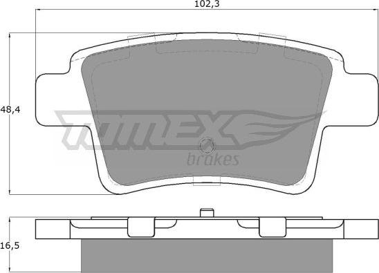 TOMEX brakes TX 14-82 - Bremžu uzliku kompl., Disku bremzes autodraugiem.lv