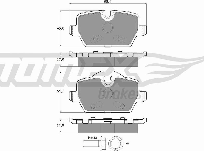 TOMEX brakes TX 14-34 - Bremžu uzliku kompl., Disku bremzes autodraugiem.lv