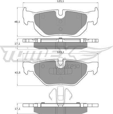 TOMEX brakes TX 14-36 - Bremžu uzliku kompl., Disku bremzes autodraugiem.lv