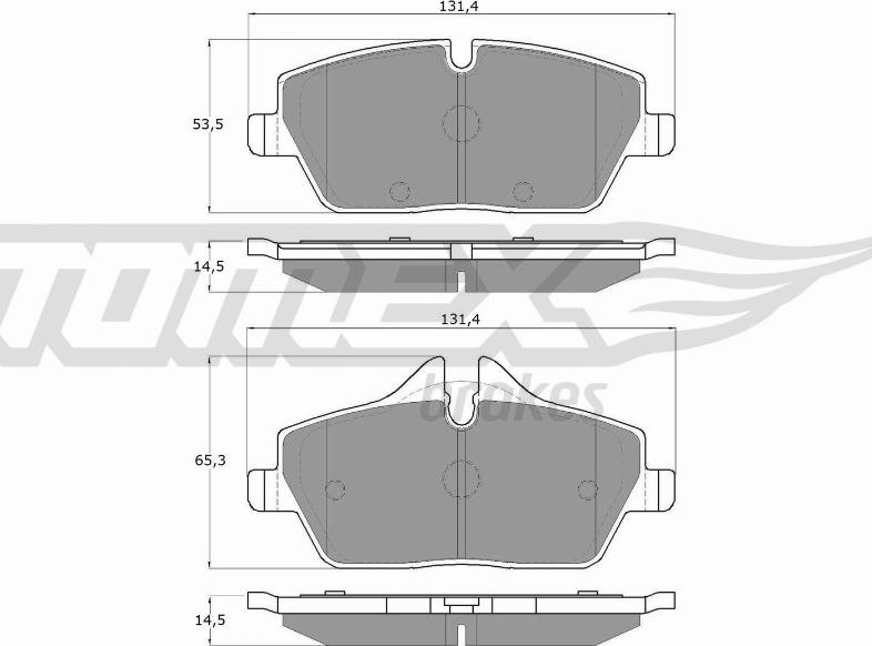 TOMEX brakes TX 14-331 - Bremžu uzliku kompl., Disku bremzes autodraugiem.lv