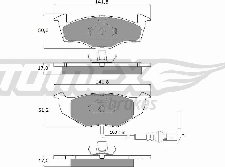 TOMEX brakes TX 14-78 - Bremžu uzliku kompl., Disku bremzes autodraugiem.lv