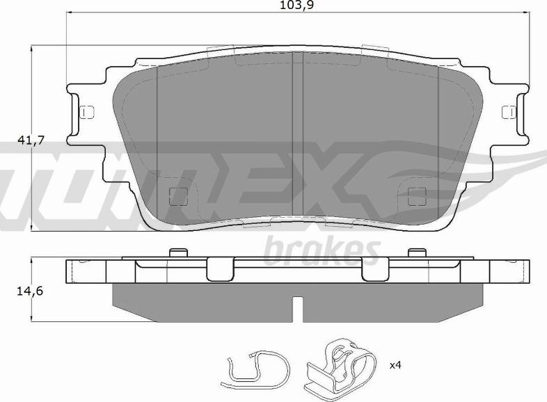 TOMEX brakes TX 15-98 - Bremžu uzliku kompl., Disku bremzes autodraugiem.lv