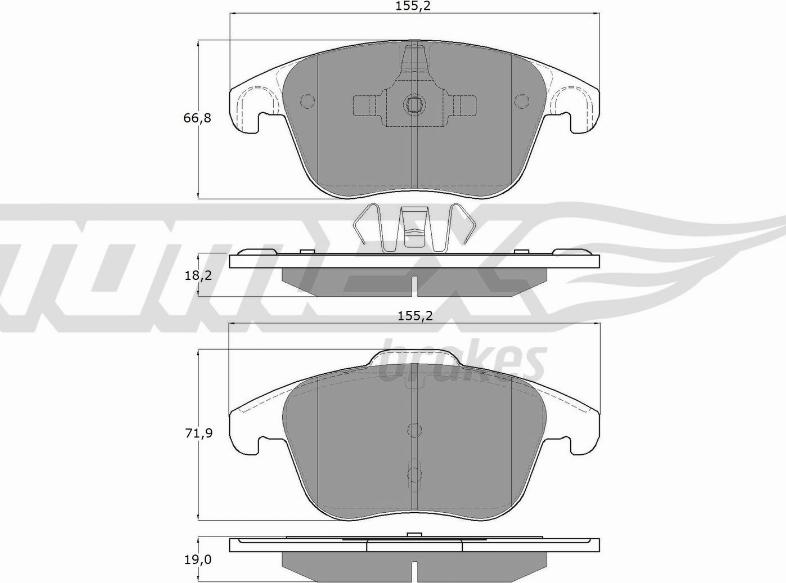 TOMEX brakes TX 15-93 - Bremžu uzliku kompl., Disku bremzes autodraugiem.lv