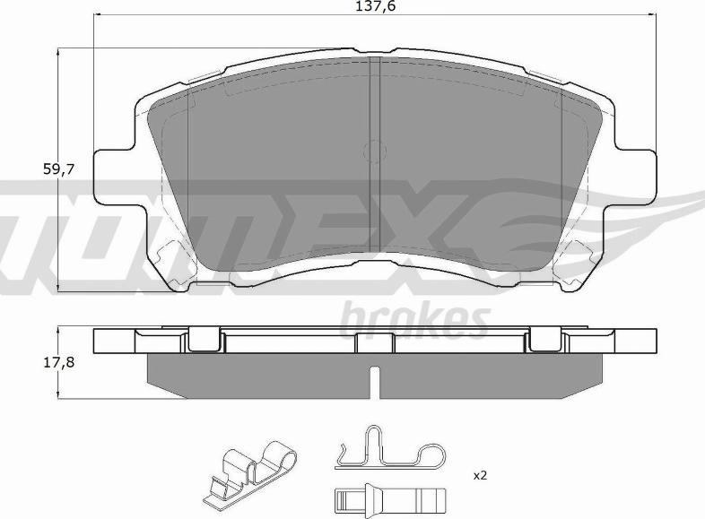 TOMEX brakes TX 15-45 - Bremžu uzliku kompl., Disku bremzes autodraugiem.lv