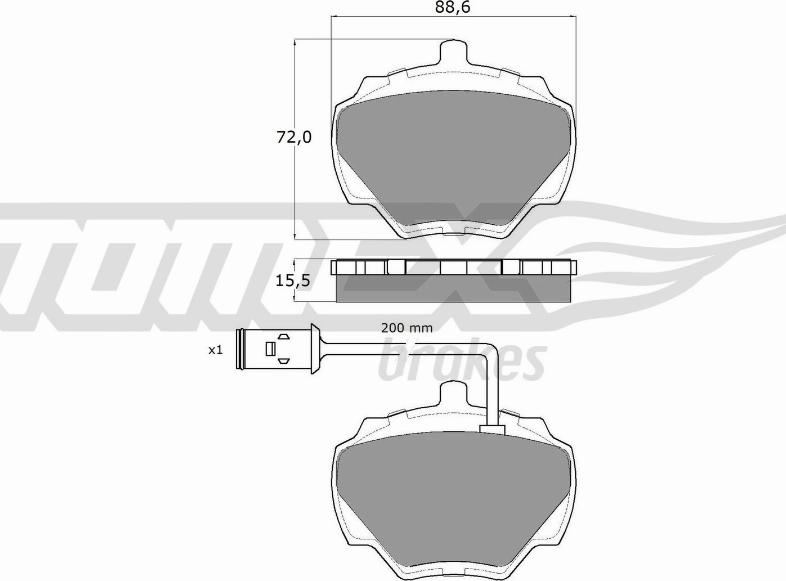 TOMEX brakes TX 15-50 - Bremžu uzliku kompl., Disku bremzes autodraugiem.lv