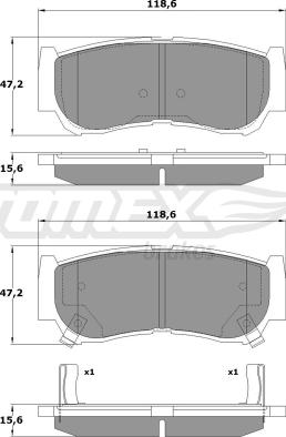 TOMEX brakes TX 15-64 - Bremžu uzliku kompl., Disku bremzes autodraugiem.lv