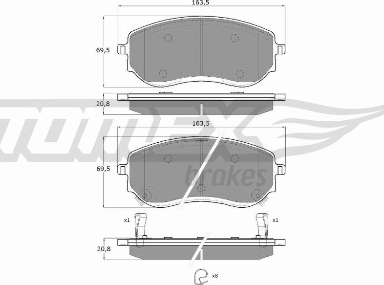 TOMEX brakes TX 15-65 - Bremžu uzliku kompl., Disku bremzes autodraugiem.lv