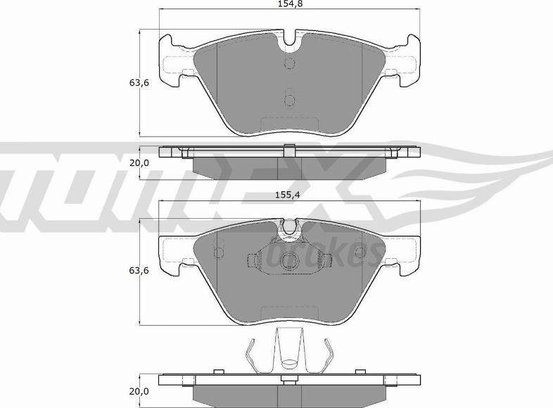 TOMEX brakes TX 15-09 - Bremžu uzliku kompl., Disku bremzes autodraugiem.lv