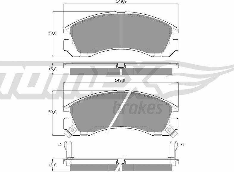 TOMEX brakes TX 15-03 - Bremžu uzliku kompl., Disku bremzes autodraugiem.lv