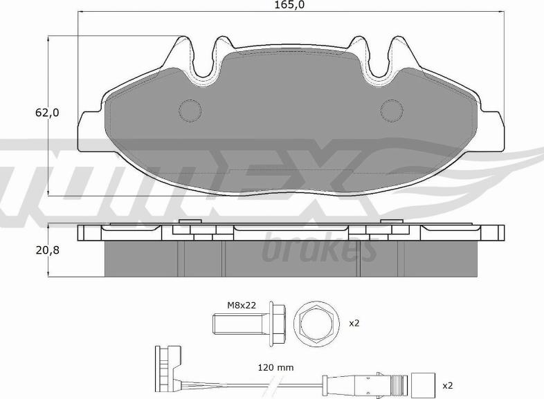 TOMEX brakes TX 15-02 - Bremžu uzliku kompl., Disku bremzes autodraugiem.lv