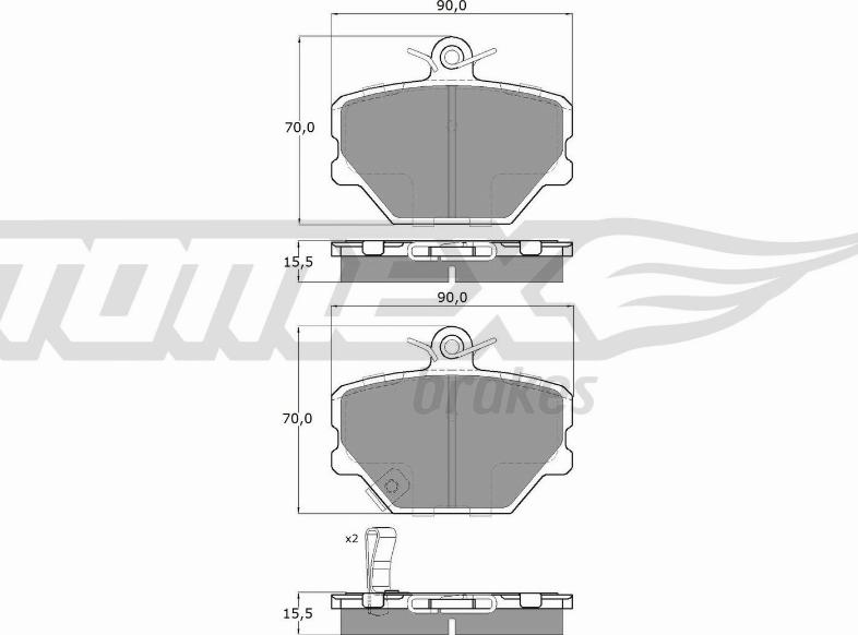 TOMEX brakes TX 15-07 - Bremžu uzliku kompl., Disku bremzes autodraugiem.lv