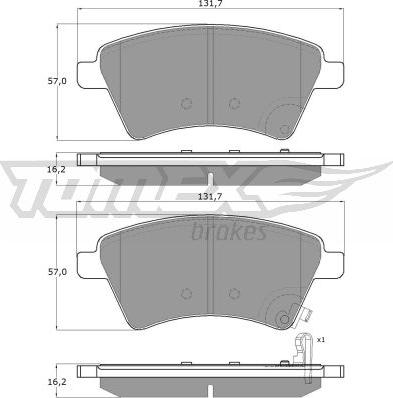 TOMEX brakes TX 15-19 - Bremžu uzliku kompl., Disku bremzes autodraugiem.lv