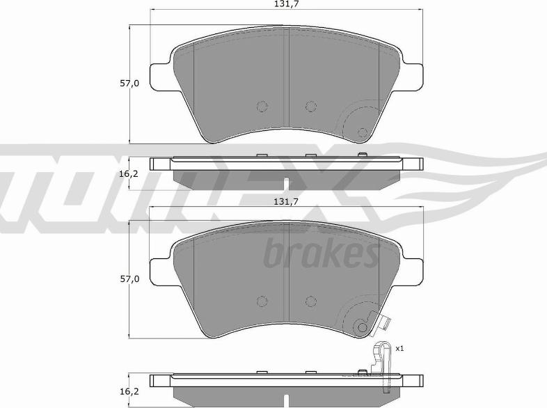 TOMEX brakes TX 15-19 - Bremžu uzliku kompl., Disku bremzes autodraugiem.lv