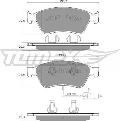 TOMEX brakes TX 15-10 - Bremžu uzliku kompl., Disku bremzes autodraugiem.lv