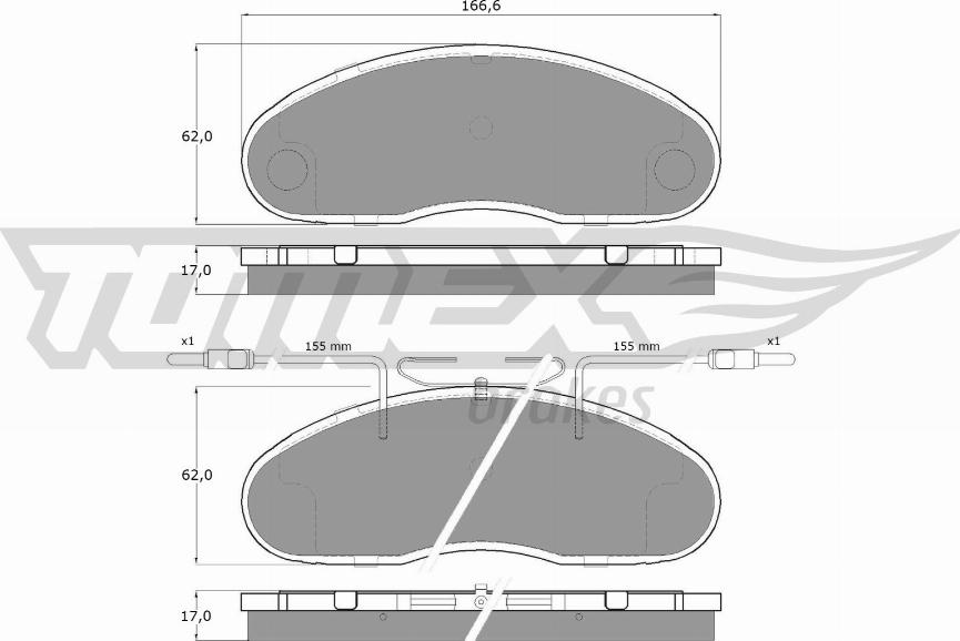 TOMEX brakes TX 15-18 - Bremžu uzliku kompl., Disku bremzes autodraugiem.lv