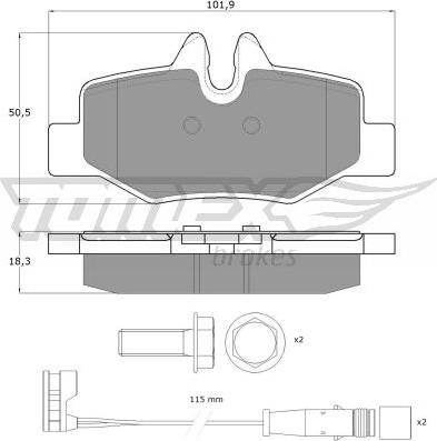 TOMEX brakes TX 15-13 - Bremžu uzliku kompl., Disku bremzes autodraugiem.lv