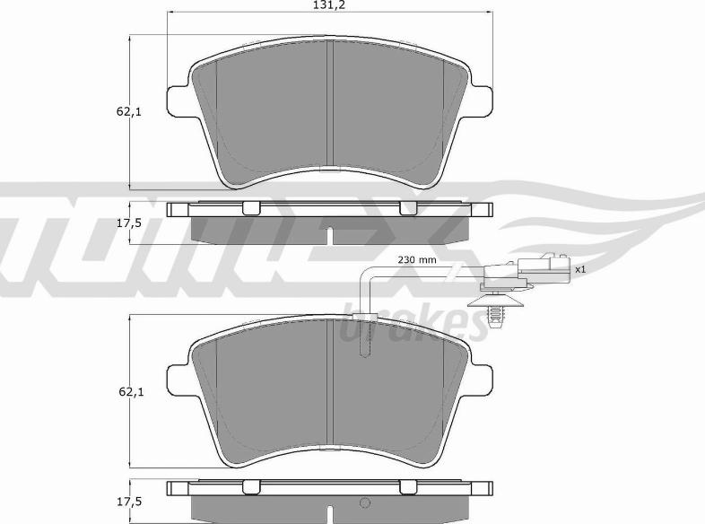 TOMEX brakes TX 15-841 - Bremžu uzliku kompl., Disku bremzes autodraugiem.lv