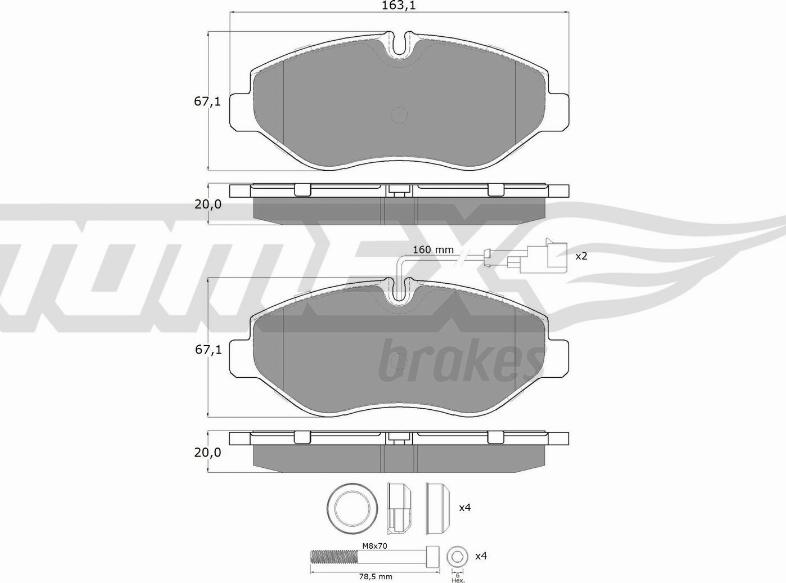 TOMEX brakes TX 15-861 - Bremžu uzliku kompl., Disku bremzes autodraugiem.lv