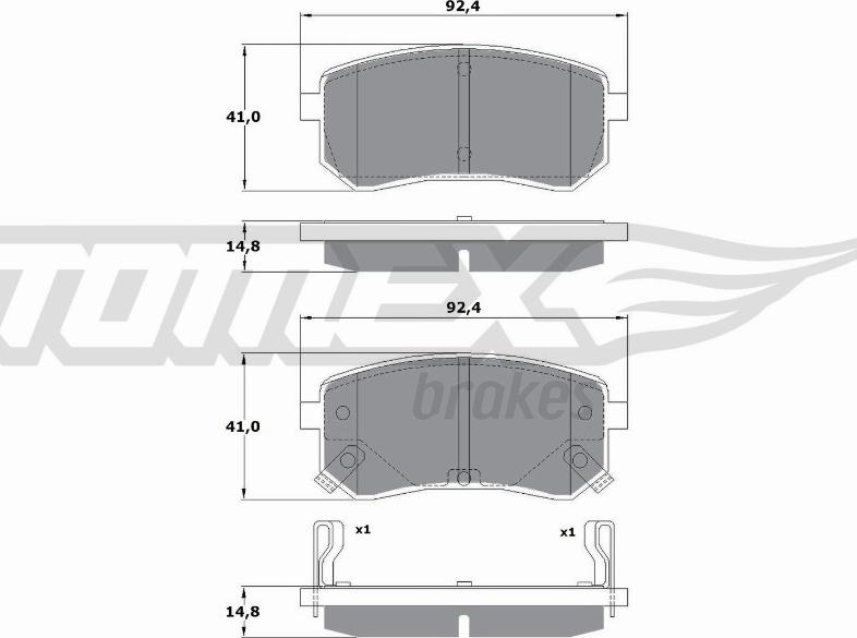 TOMEX brakes TX 15-80 - Bremžu uzliku kompl., Disku bremzes autodraugiem.lv