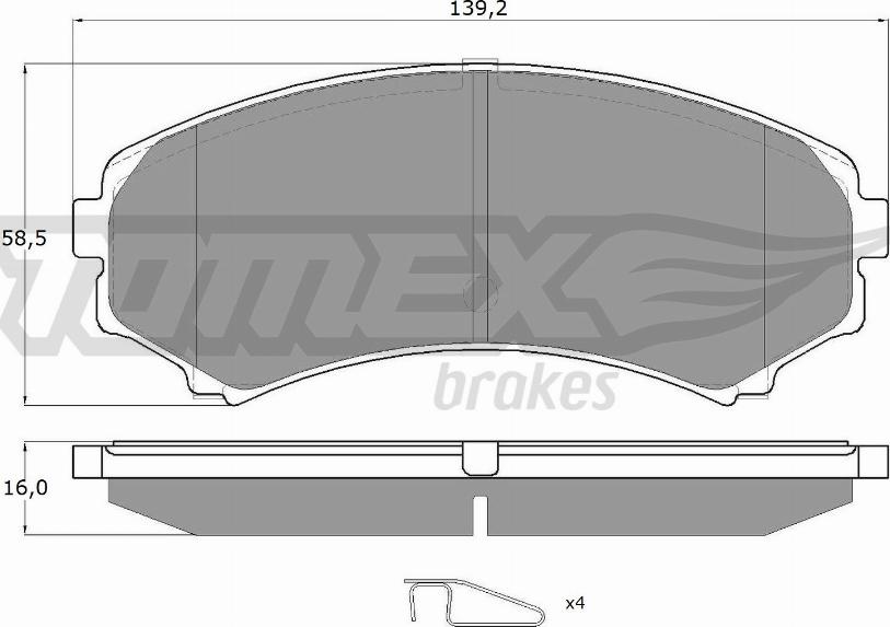 TOMEX brakes TX 15-33 - Bremžu uzliku kompl., Disku bremzes autodraugiem.lv