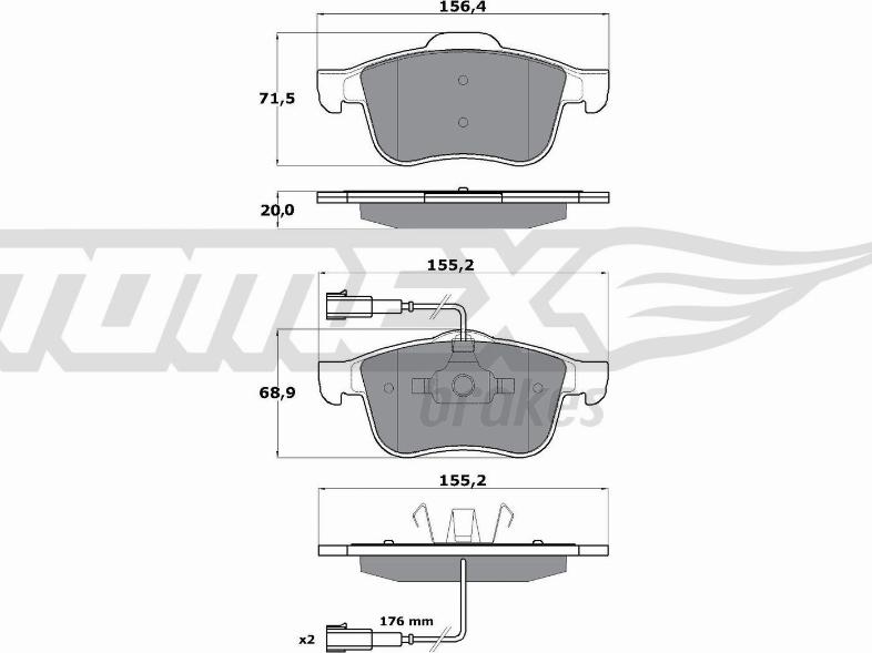 TOMEX brakes TX 15-25 - Bremžu uzliku kompl., Disku bremzes autodraugiem.lv