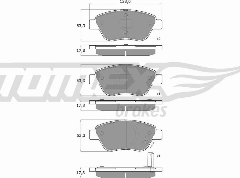 TOMEX brakes TX 15-20 - Bremžu uzliku kompl., Disku bremzes autodraugiem.lv