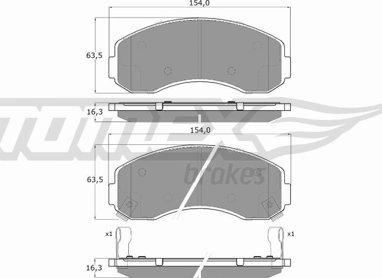 TOMEX brakes TX 15-71 - Bremžu uzliku kompl., Disku bremzes autodraugiem.lv