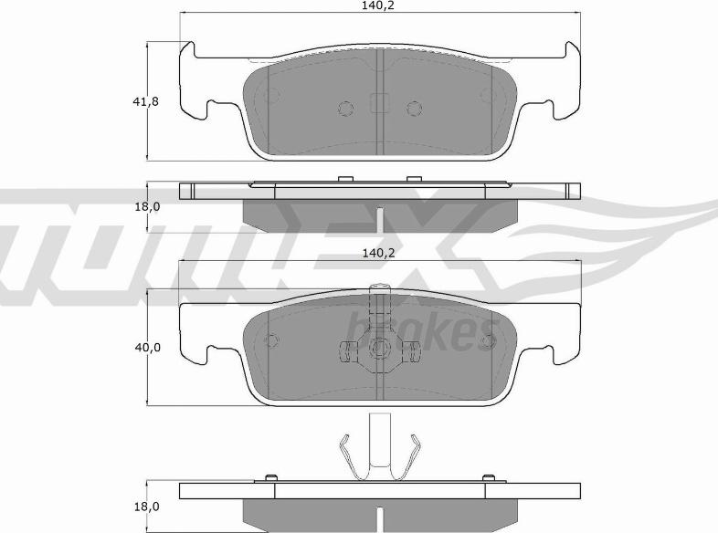 TOMEX brakes TX 16-941 - Bremžu uzliku kompl., Disku bremzes autodraugiem.lv