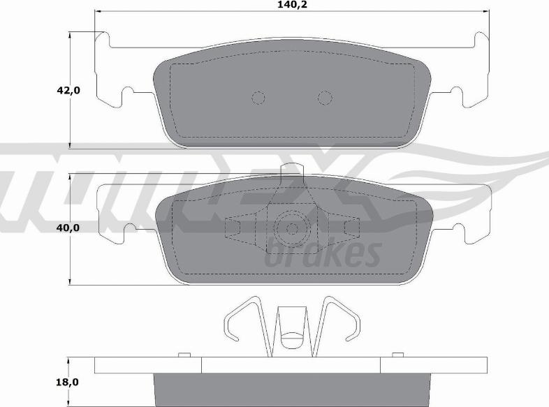 TOMEX brakes TX 16-94 - Bremžu uzliku kompl., Disku bremzes autodraugiem.lv