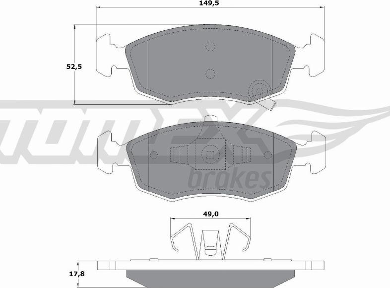 TOMEX brakes TX 16-90 - Bremžu uzliku kompl., Disku bremzes autodraugiem.lv