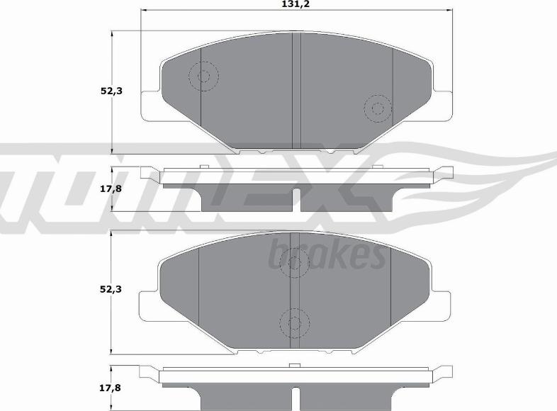 TOMEX brakes TX 16-98 - Bremžu uzliku kompl., Disku bremzes autodraugiem.lv